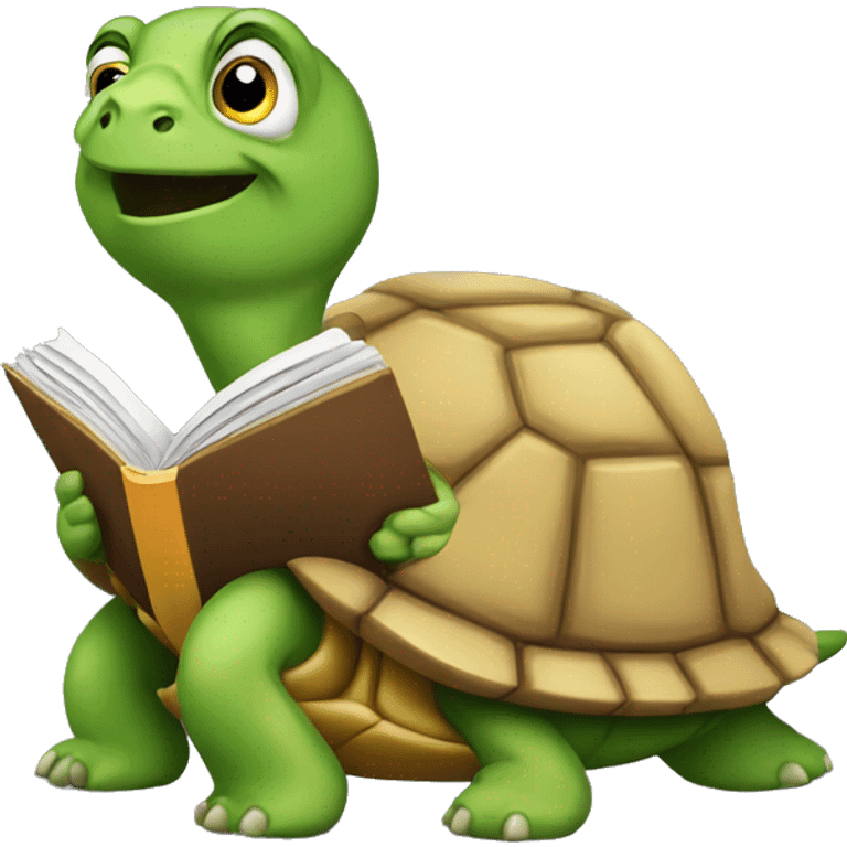 Turtle read book emoji