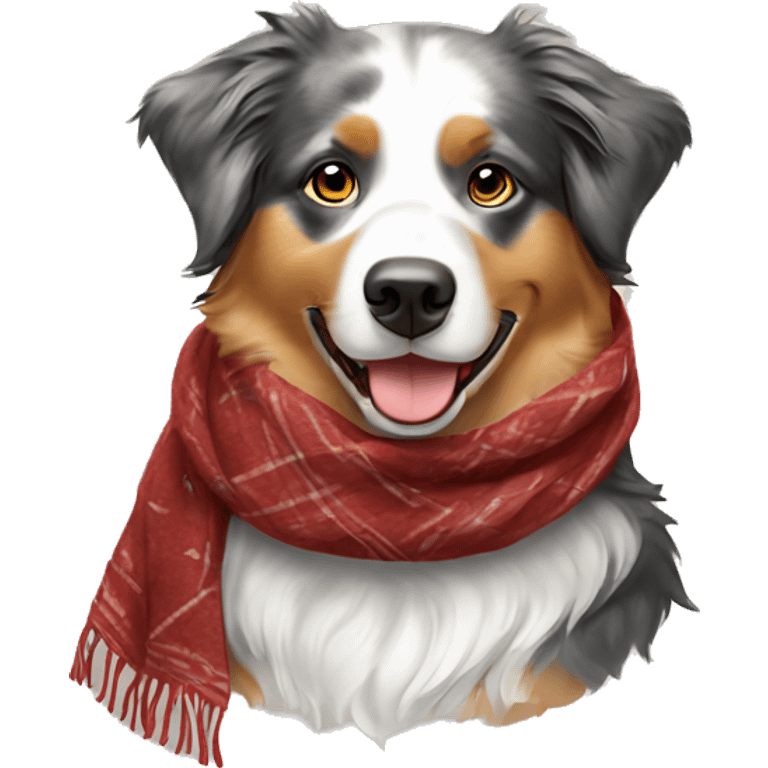 golden Australian shepherd with scarf emoji