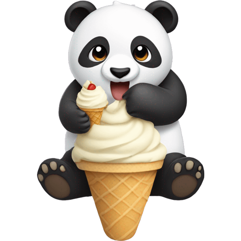 Panda eating ice cream emoji