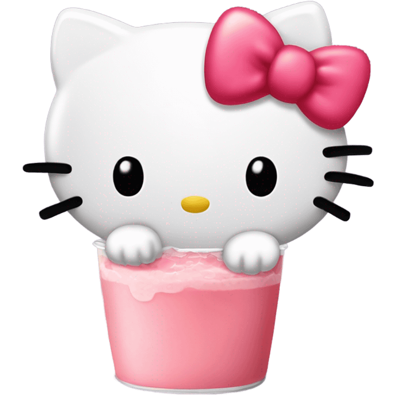 Hello kitty drinking boba  emoji