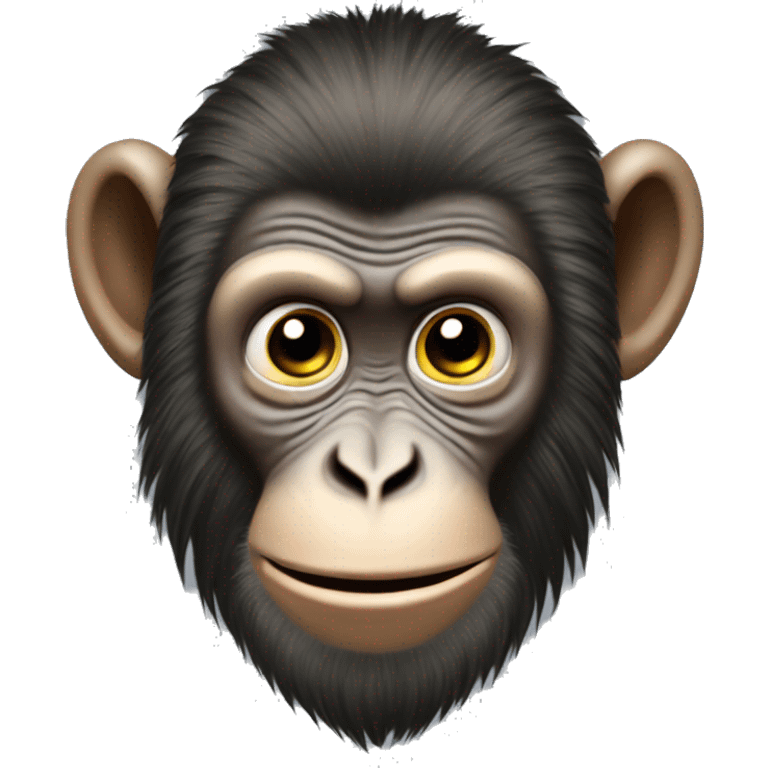 Monkey Ukrainian  crested head, long whiskers  emoji