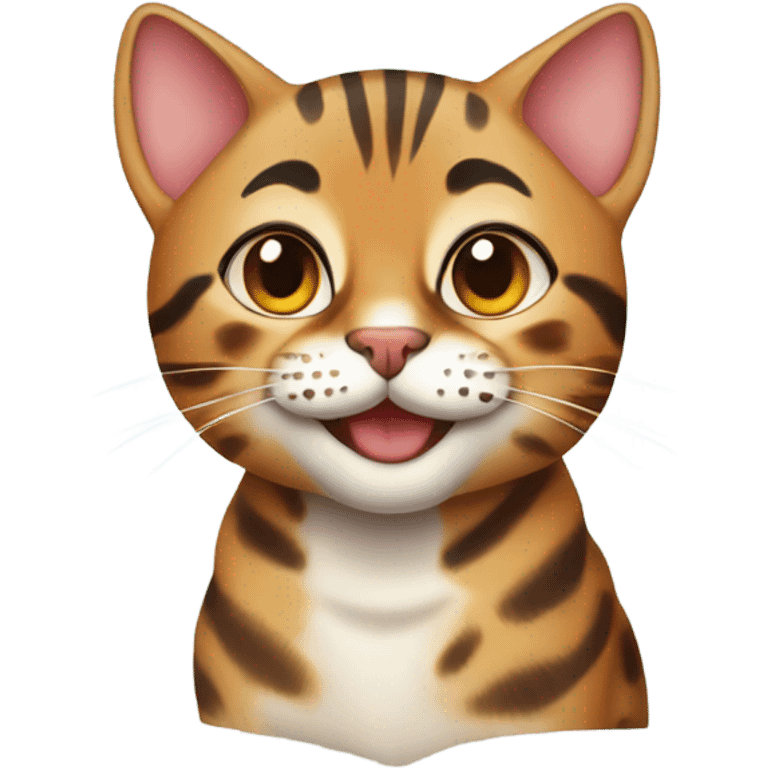 cute bengal cat smiling emoji