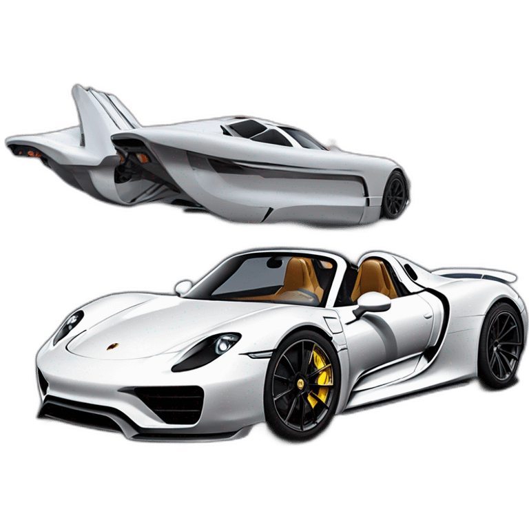 Porsche 918 spider sur un xwing piloter par macron emoji