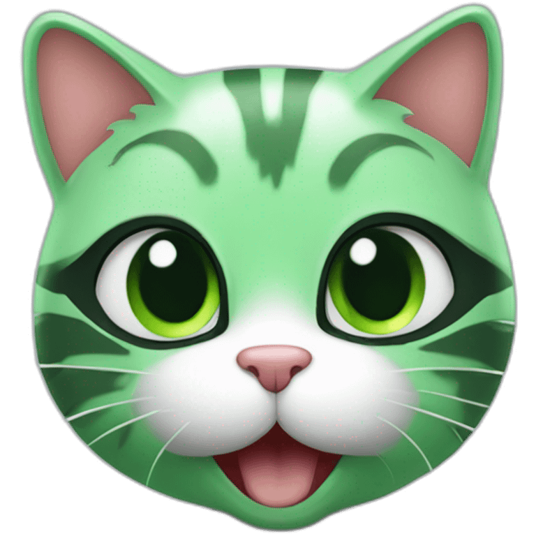 Un chat vert amoureux  emoji