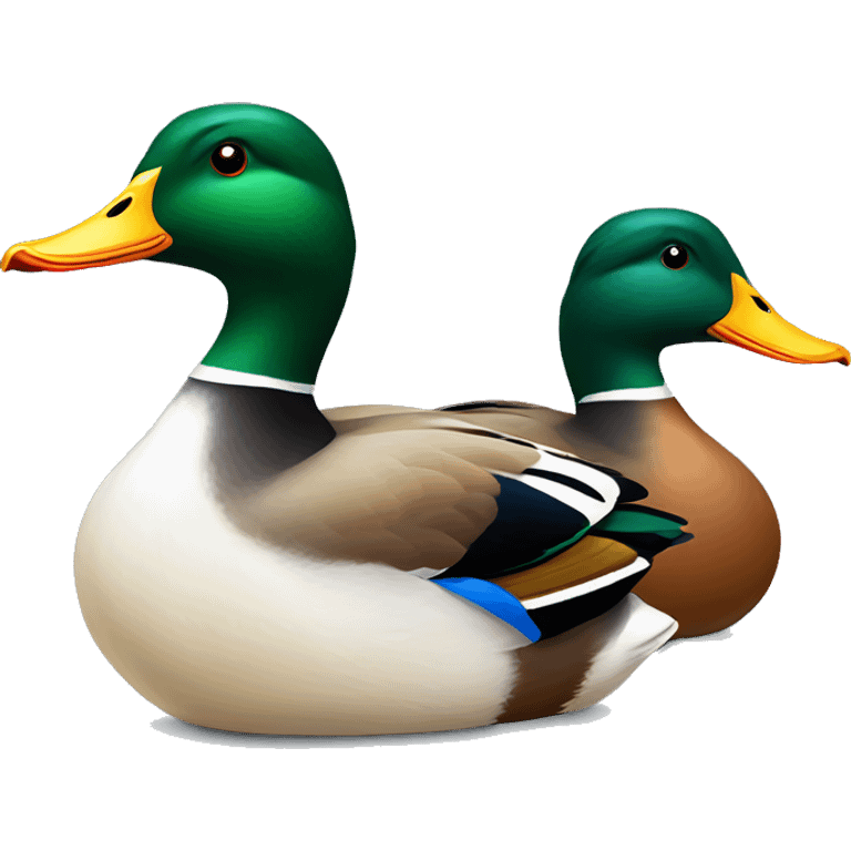 Two colorful Mallard ducks  emoji