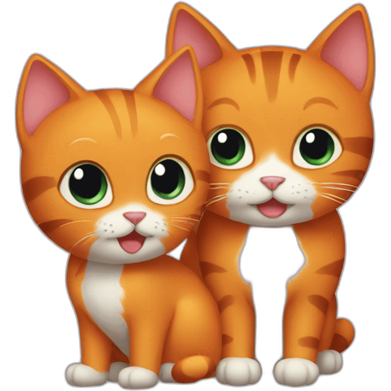 Emoji Black cat and a Orange cat emoji