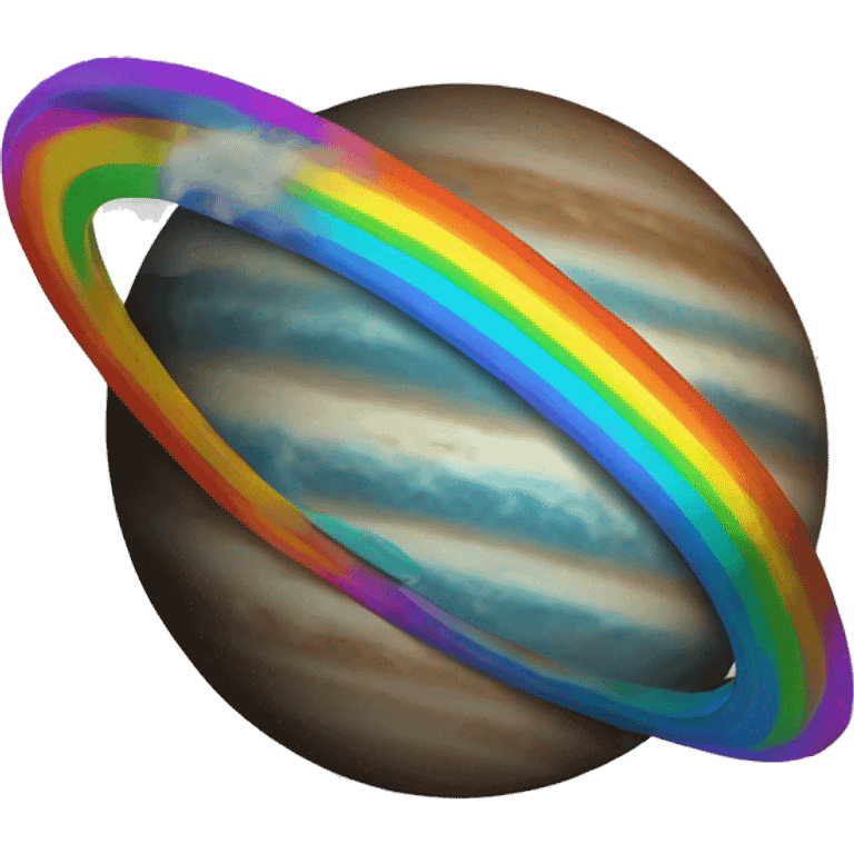  planet with rainbow rings emoji