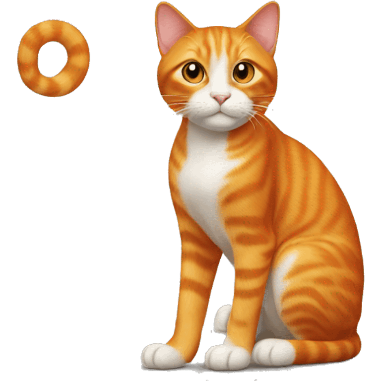 Orange cat with white tip on tail emoji