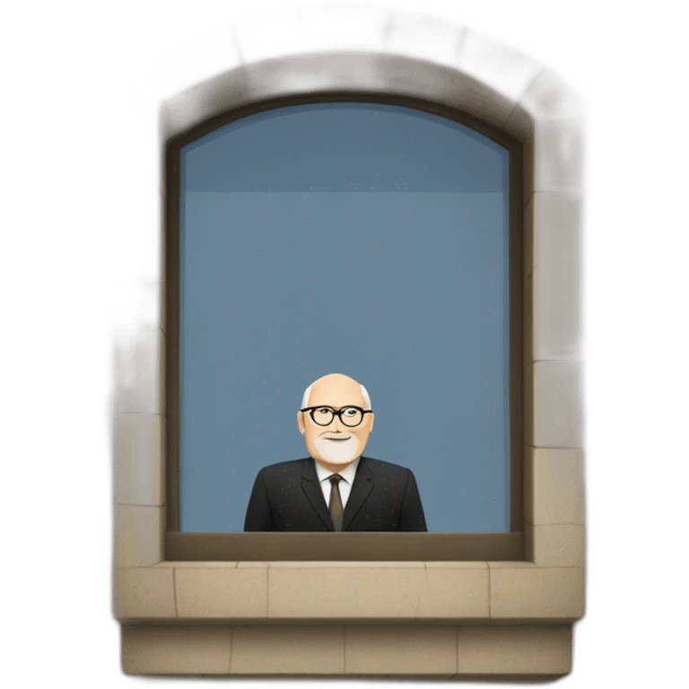 frans timmermans in a little tower looking out the window emoji