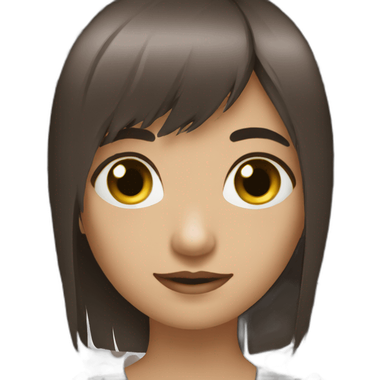 dark-brown-long-hair-fringe-girl-with-black -eyes Download emoji emoji