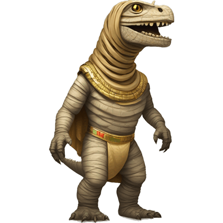 Godzilla dressed like an Egyptian mummy emoji