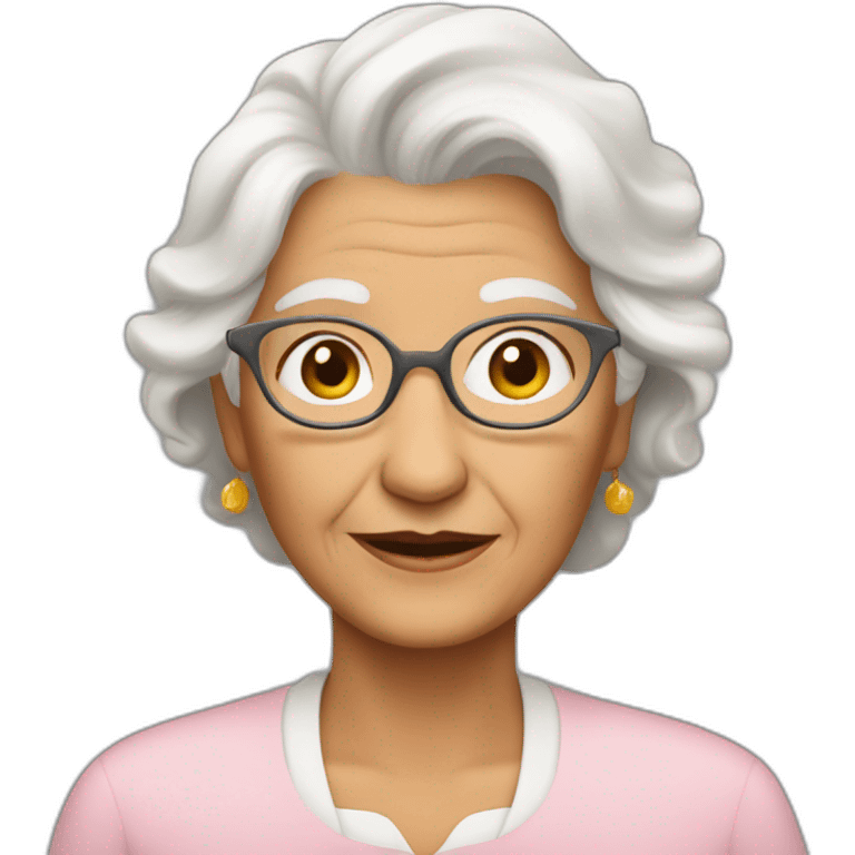 Abuela rubia tejiendo emoji