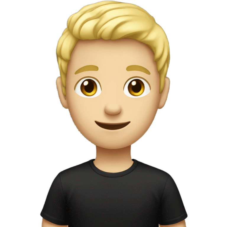 blonde boy in black shirt emoji