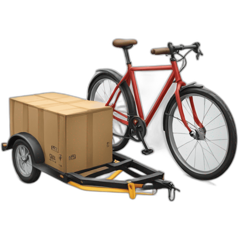 A bicicle with a cargo trailer emoji