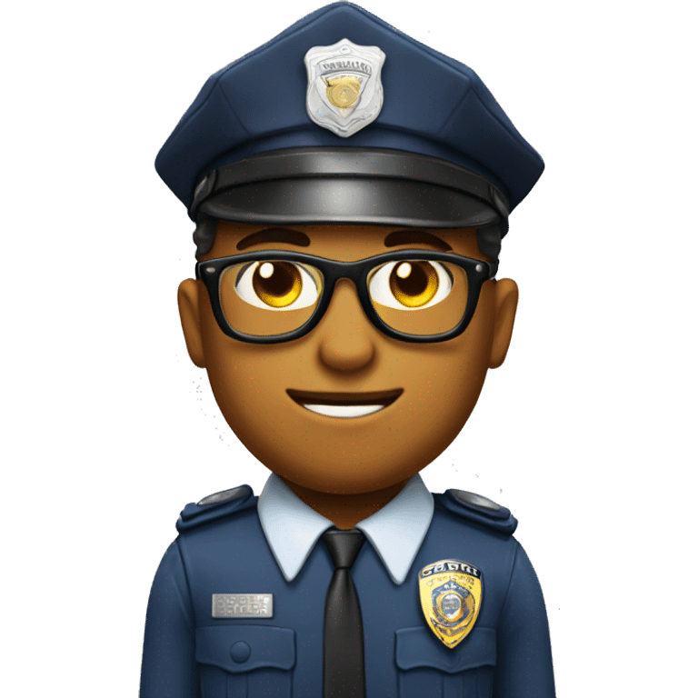 super nerd with police badge emoji