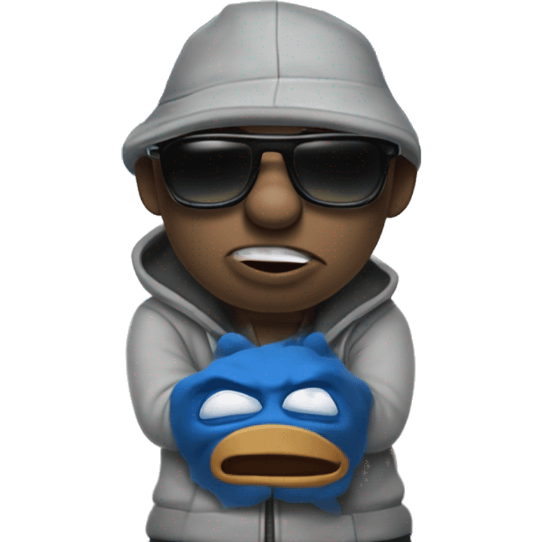 Thug-Life Gangster-style Hood-version of Grover:
A blue, energetic monster with endless enthusiasm, Grover loves helping others, even if he’s clumsy. His earnest attempts at heroism bring warmth and laughter. emoji