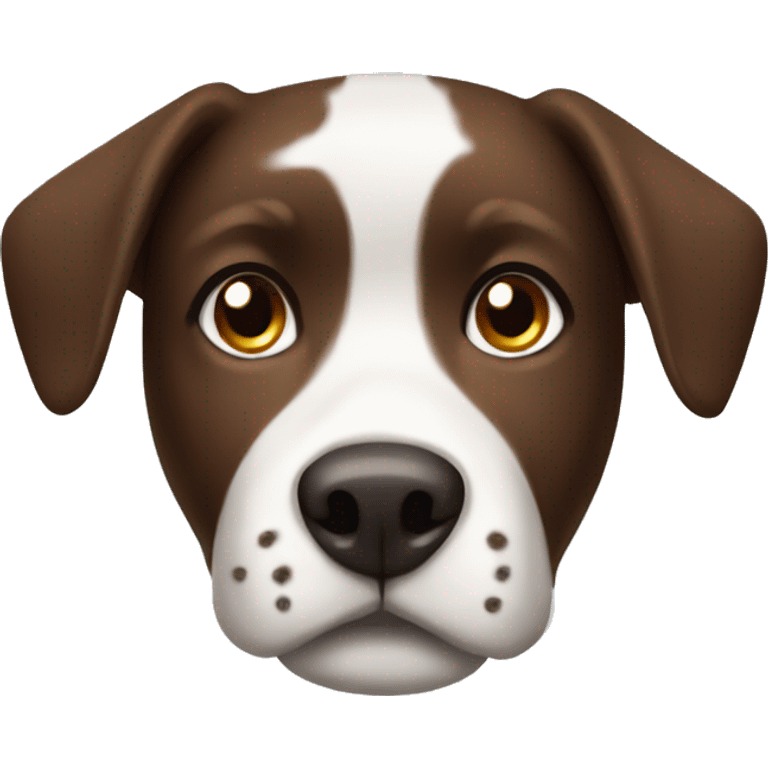 dark brown and white dog with freckles emoji