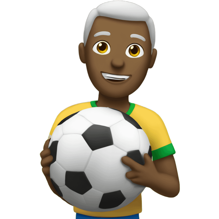 Un chico pateando un balón de futbol  emoji