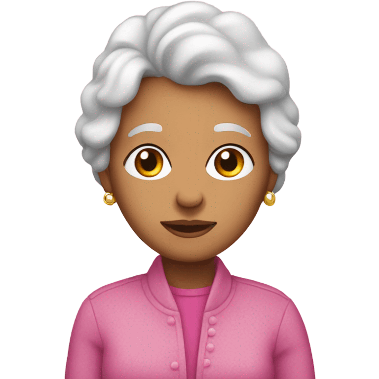 White is Grandma wearing pink named Yaya  emoji