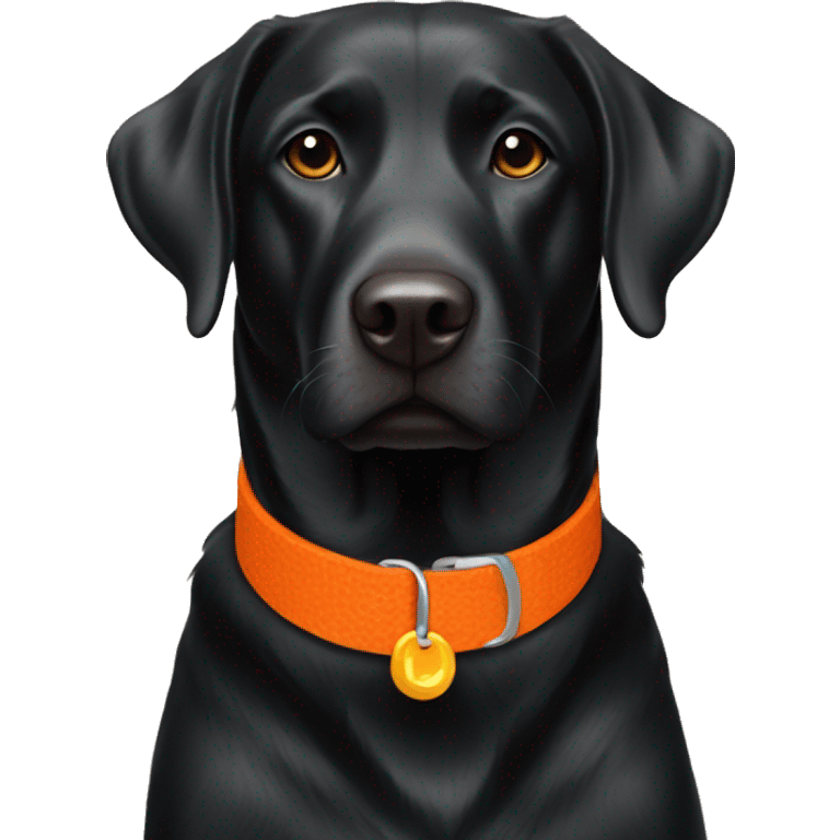 black lab orange collar emoji