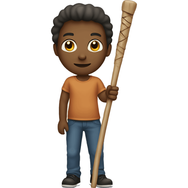 Person holding stick emoji