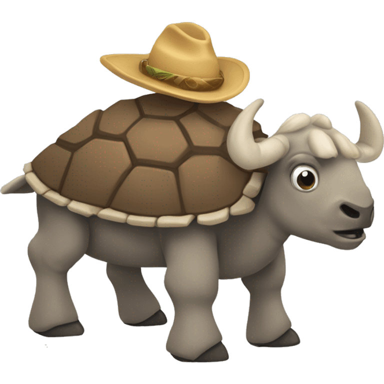 Una cabra arriba de la roca tortuga emoji