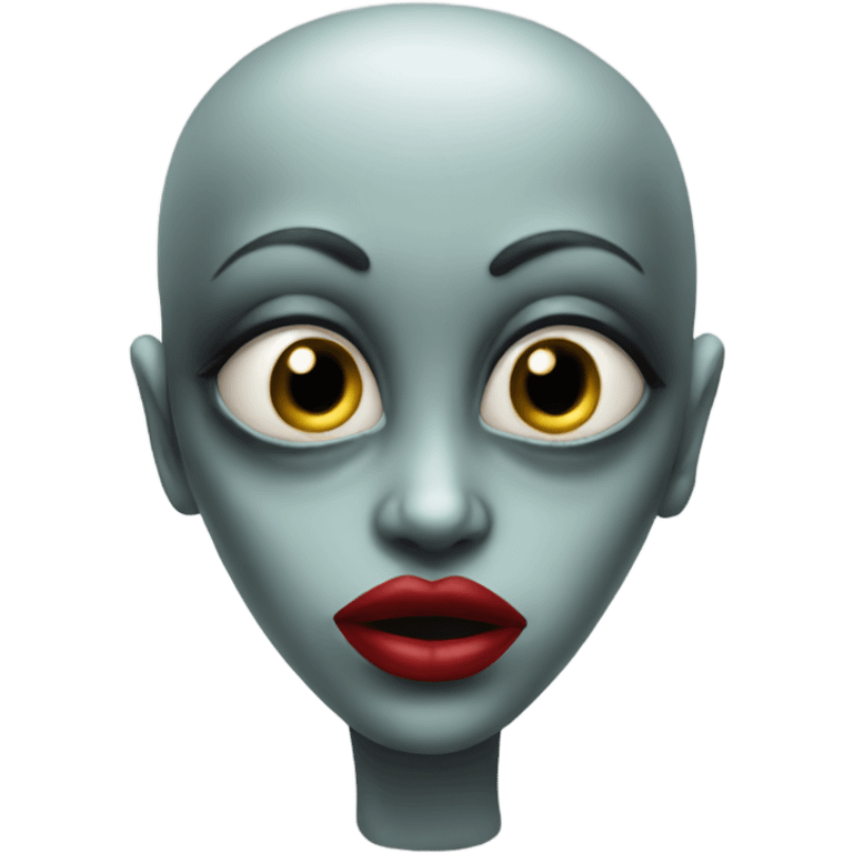 alien with red lipstick on  emoji