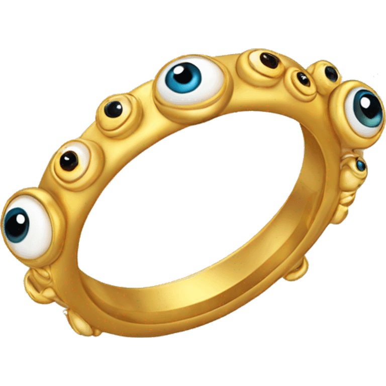 thin gold ring studded with eyeballs emoji