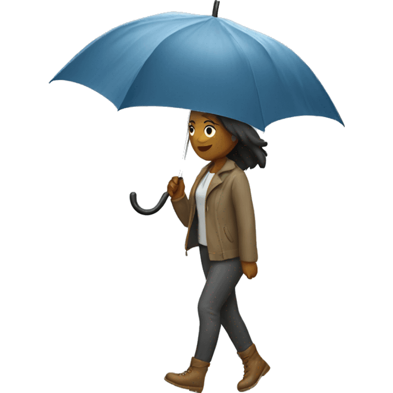 Rain on woman walking emoji