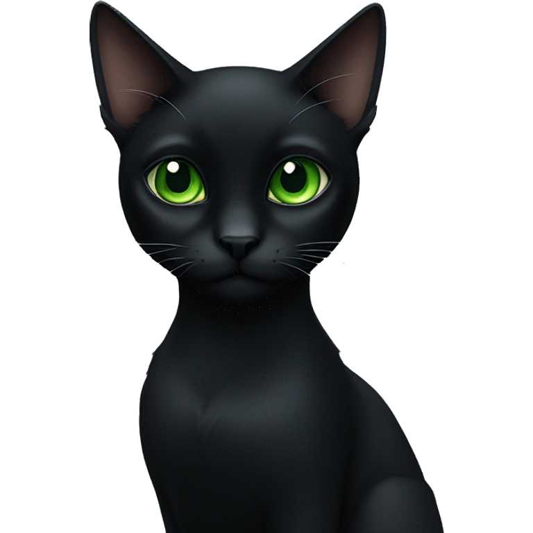 black cat with green eyes emoji