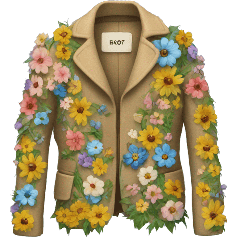 a coat made of flowers emoji