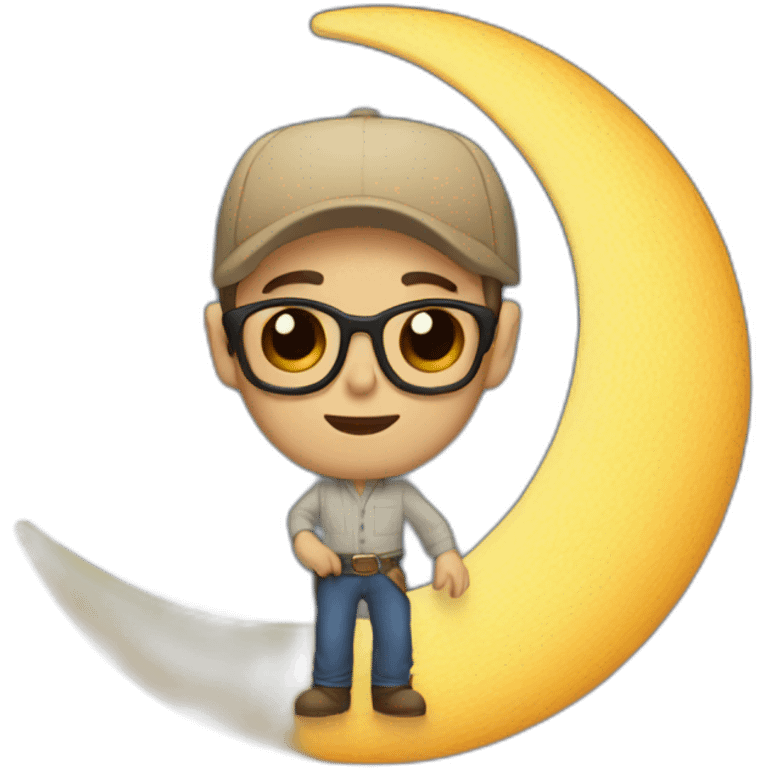 Hombre en la luna cerca del sol emoji