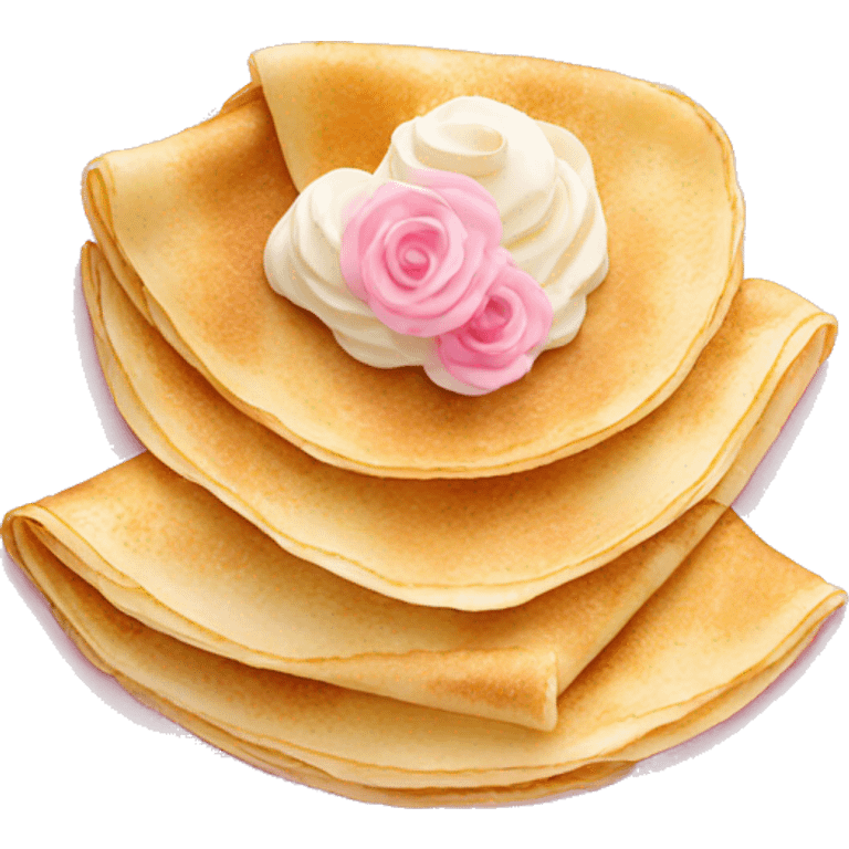 Crepes on a light pink plate emoji