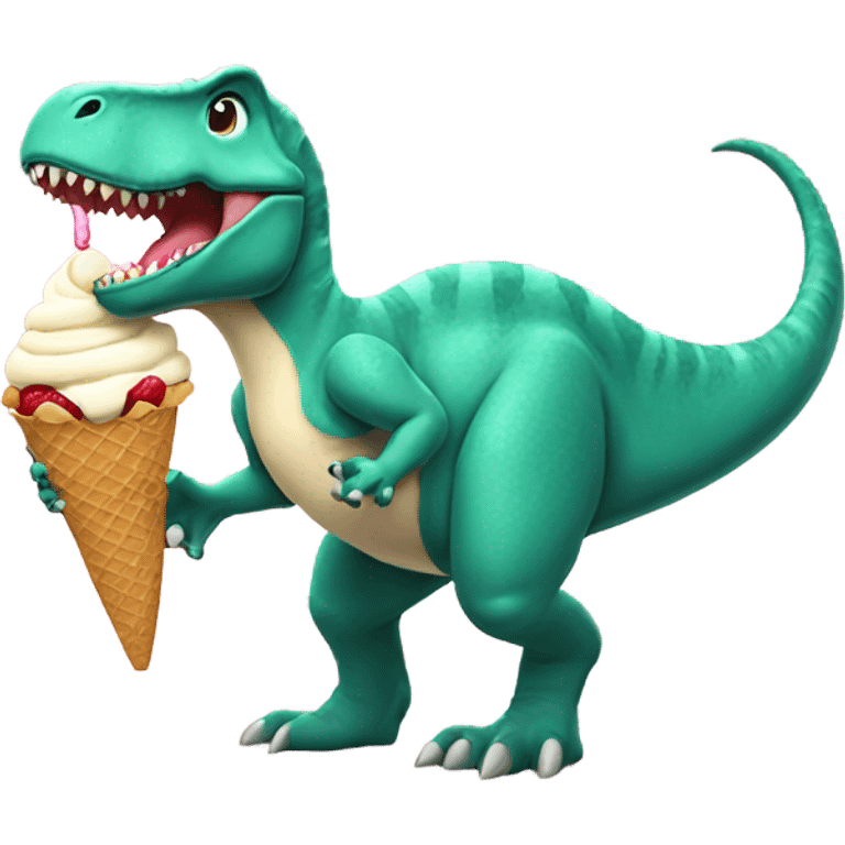 Dino eating ice cream emoji