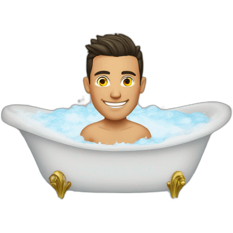 Cristiano Ronaldo on a bath emoji