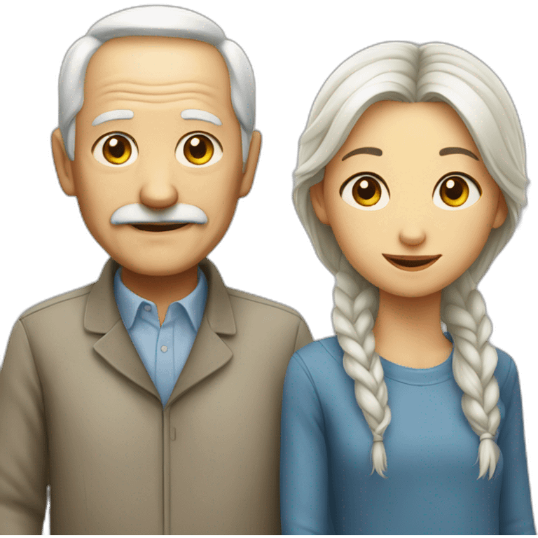 Girl an old man emoji