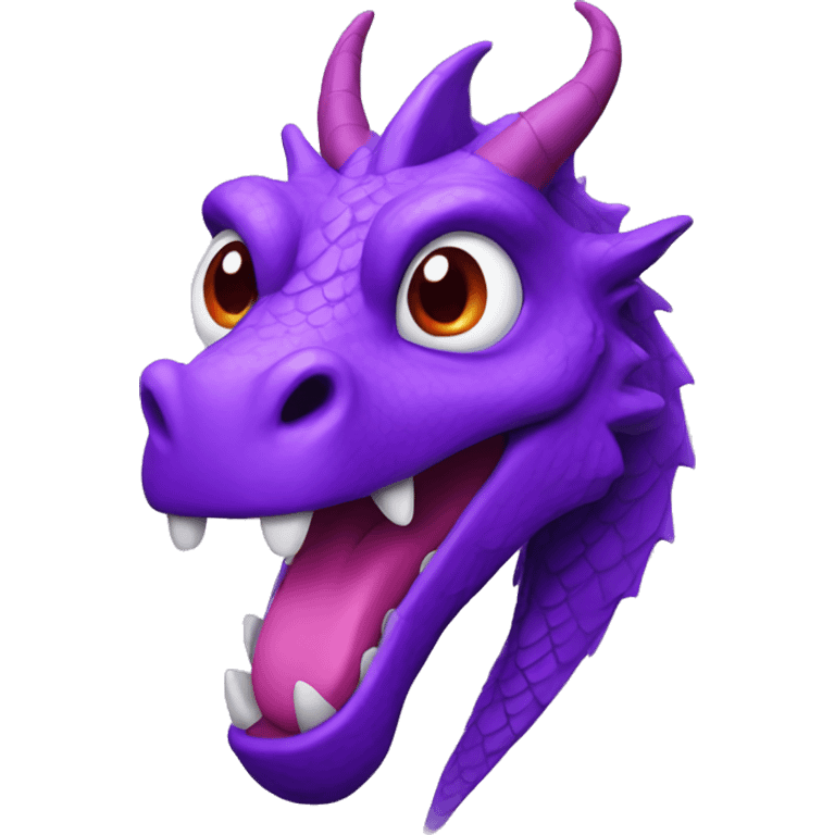 purple dragon head with heart emoji