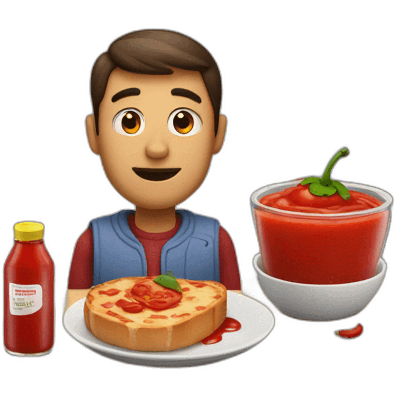 Homme enceinte avec du ketchup emoji