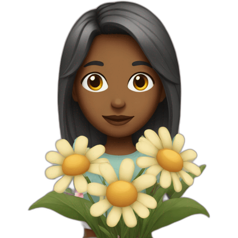 Girl with flowers emoji