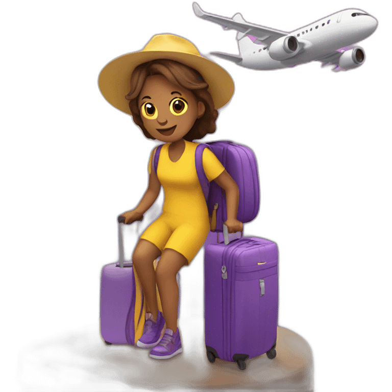 travel lover in yellow and violet colors emoji