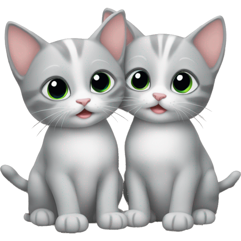 two grey kittens  emoji