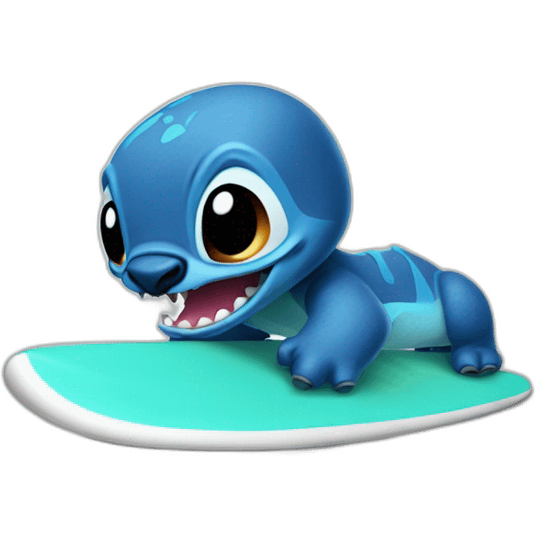 stich qui fait du surf emoji