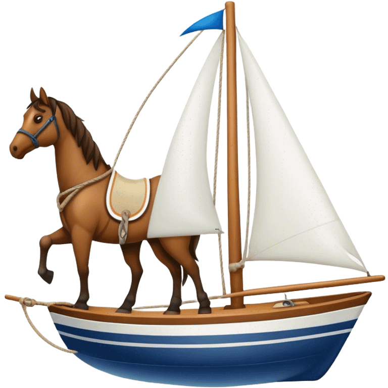 Horse on a sailboat  emoji