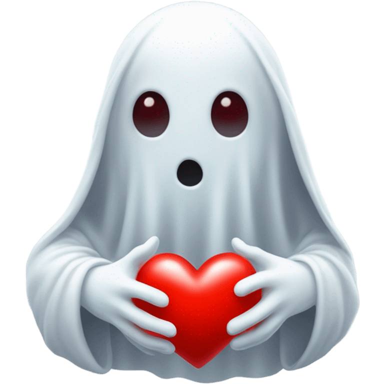 ghost holding heart emoji