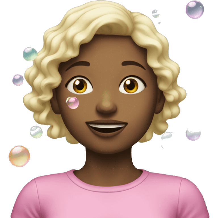 Girl Popping bubbles  emoji