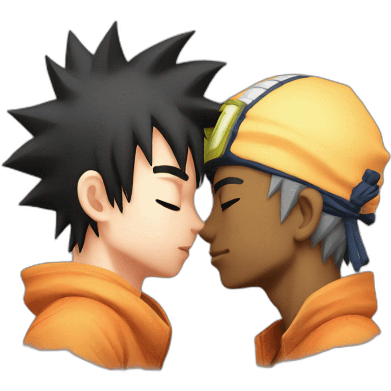 Naruto kissing goku emoji