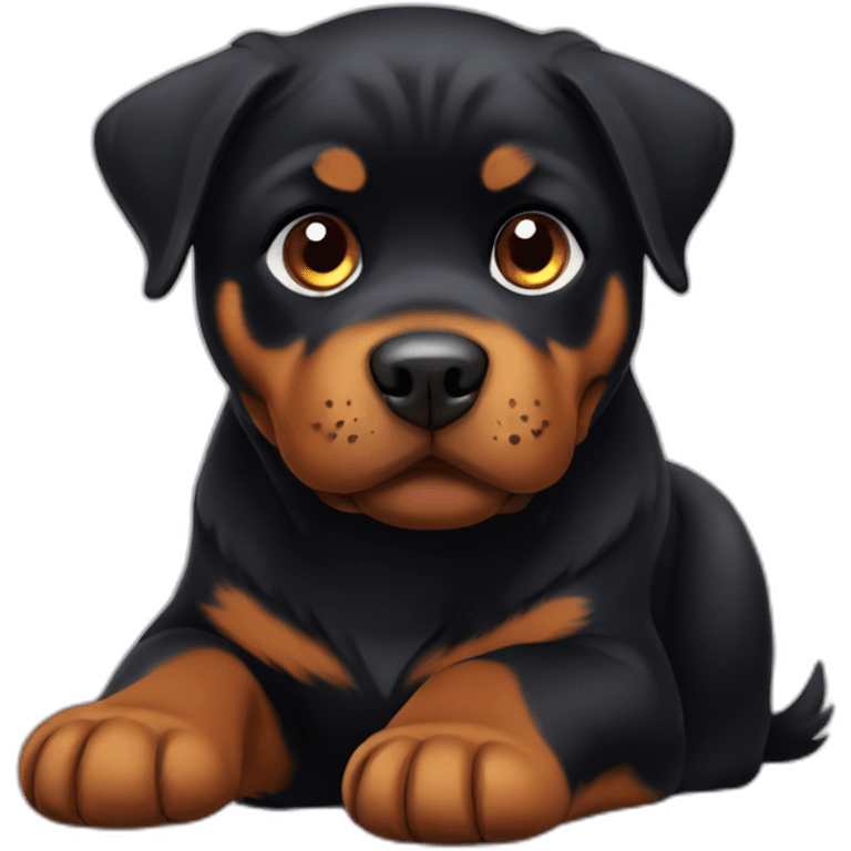 Cute little Rottweiler emoji