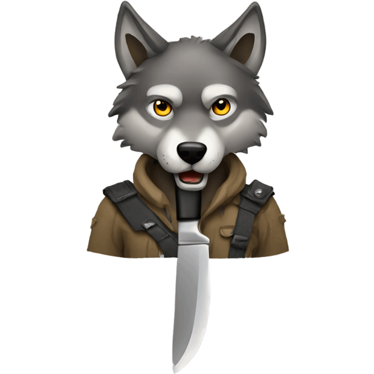 Wolf with a knife emoji