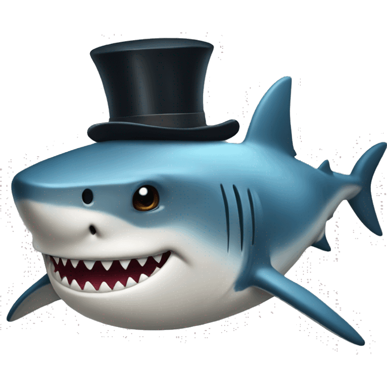 shark with tophat emoji