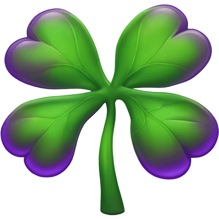 Four leaf purple clover emoji